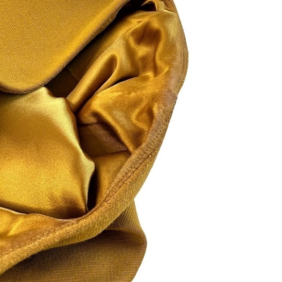 VINTAGE T TAHARI Sheath Belted Twisted Neckline Sleeveless Dress Gold Size 2 - Picture 12 of 14